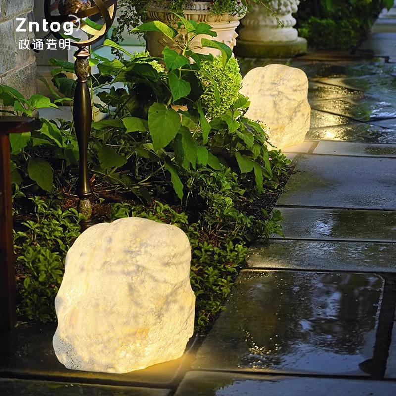 景观庭院灯室外花园草坪灯创意个性户外仿石树脂灯防水落地氛围灯