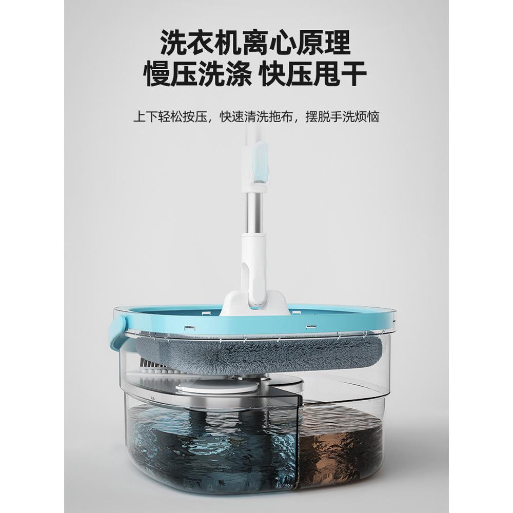 2024升级旋转拖把，家庭污水和水分离桶，手洗拖把，懒人干拖把，