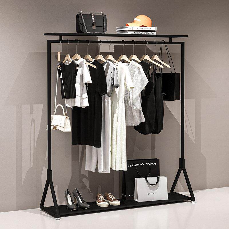 服装店展示架铁艺黑色家用卧室衣服货架专用落地衣架女装店挂衣架