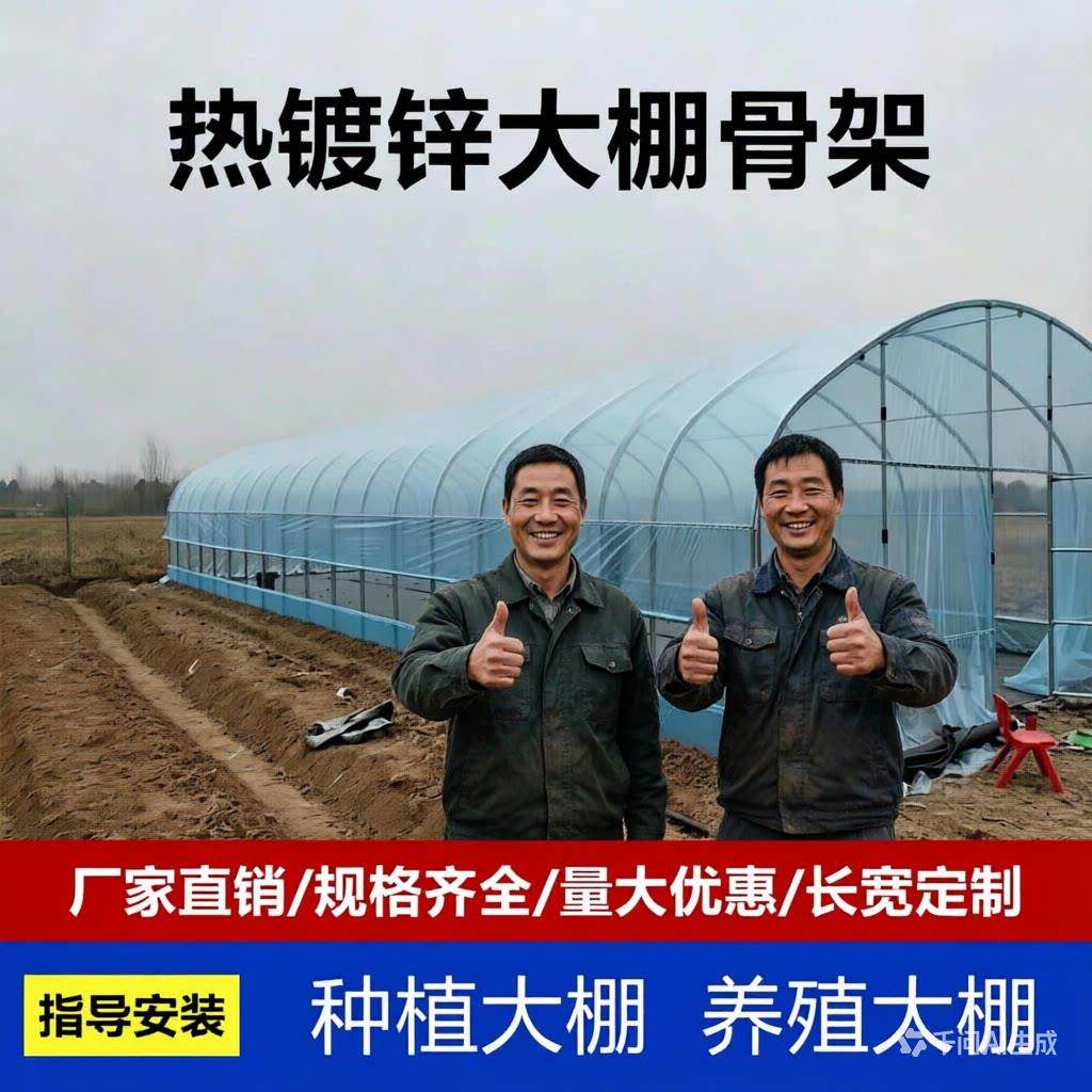 温室钢管大棚骨架猪鸡舍钢架连栋组装简易蔬菜棚养殖种植暖棚全套