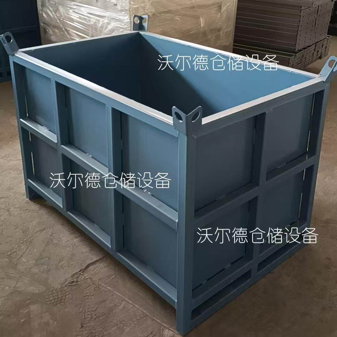 工业铁屑箱自卸式废料箱铁削收集箱叉车移动倒料箱底部打开周转箱