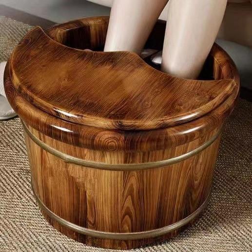 碳化泡脚家用洗脚木盆养生泡脚盆木质洗脚桶实木桶泡脚桶过小腿45