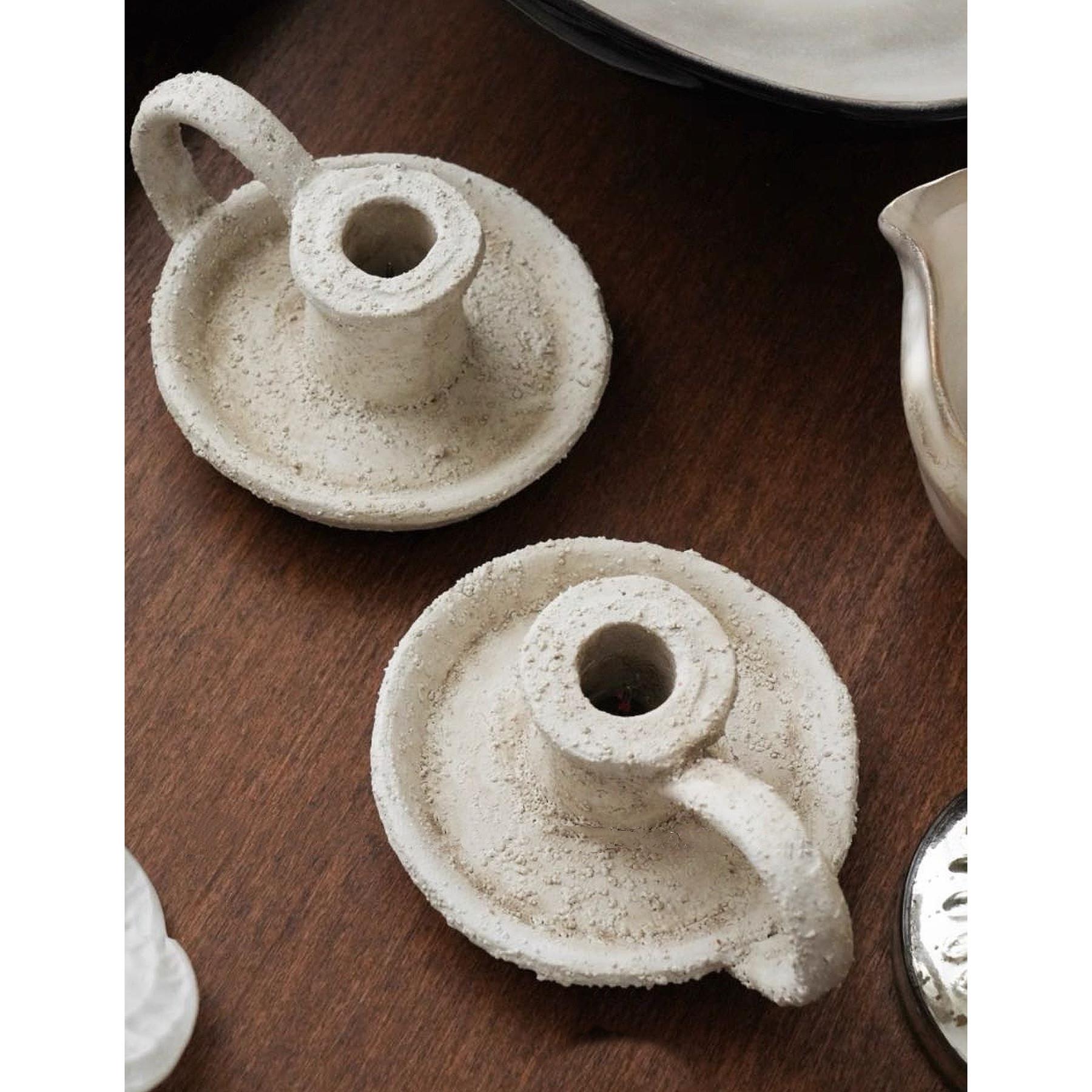 野颂/复古陶瓷蜡烛烛台摆件家居装饰品礼物茶室民宿书房样板间