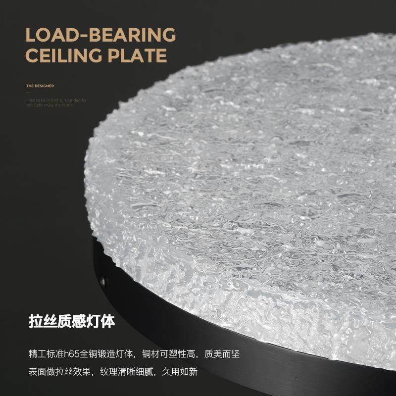 全铜意式极简卧室灯吸顶灯现代简约轻奢全光谱护眼圆形主卧房间灯