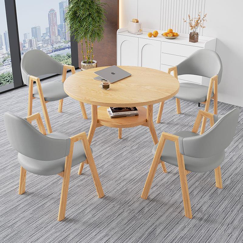 2025新款双层圆桌洽谈桌椅组合休闲会客接待商务4S店谈判圆形桌子