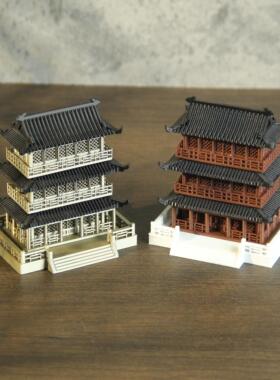 宫殿亭古建筑亭彷古鱼缸假山园林景观装饰中国风装饰水陆水池装饰