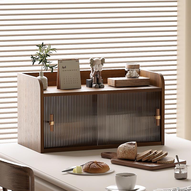 桌面水杯置物架餐桌碗筷整理柜家用餐边柜台面小柜子亚克力防尘架