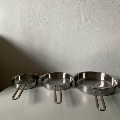 加厚三层钢！食品级304不锈钢无涂层小煎锅纯钢煎锅早餐锅平底锅