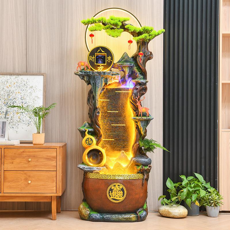 假山流水鱼缸循环水流招财风水轮喷泉摆件高端客厅乔迁开业送礼物