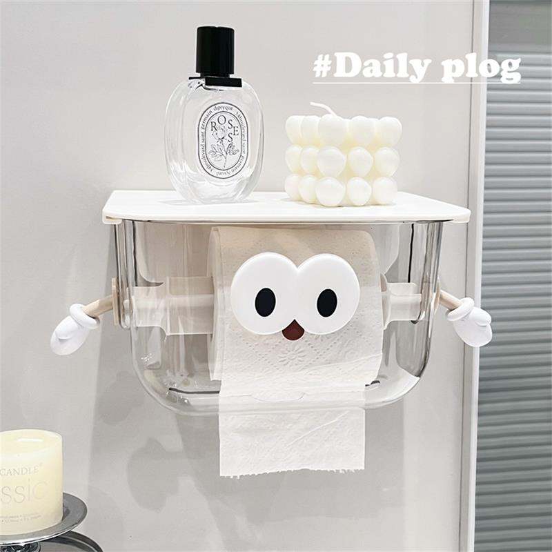 化妆室纸巾盒卫生纸盒免打孔壁挂式厕所卫生纸盒防水卷筒卫生纸卫