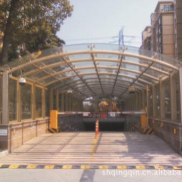 厂家供应钢结构雨棚、地库出路口、门头玻璃雨棚