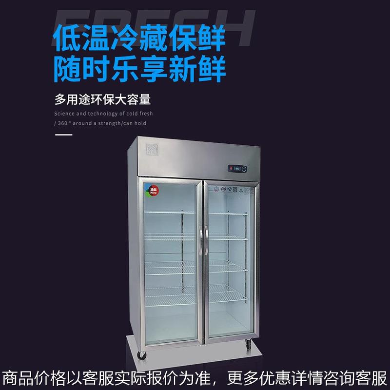 商用冷藏展示柜双门冰柜饮料展示柜点菜柜蔬菜水果保鲜冰箱玻