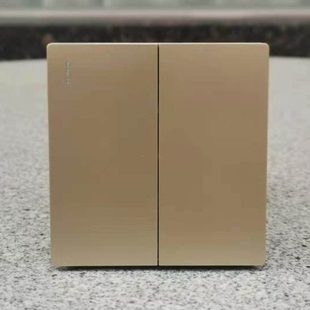 86型金色二位触点自动复位回弹开关按钮 强弱电路触发式常开回位