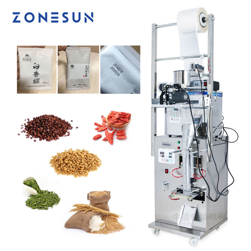 ZONESUN全自动带打码背封机1-50g颗粒粉末花生灌装分装自动称重机,包装,五金配件包装,淘宝优惠券,粉丝福利购,淘宝优惠卷