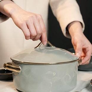 双耳汤碗带盖高颜值面条碗大号陶瓷创意大碗大汤盆家用泡面碗单个