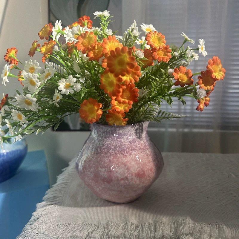 景德镇陶瓷手工高级花瓶花盆花器中式客厅插花简约民宿摆件手绘