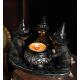 万圣节新款 巫师猫神秘暗黑风覆古摆件树脂工艺品鬼节香薰蜡烛烛台
