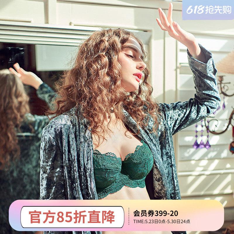 怡倩大胸显小薄款内衣女 蕾丝胖mm大码胸罩聚拢调整型超薄文胸