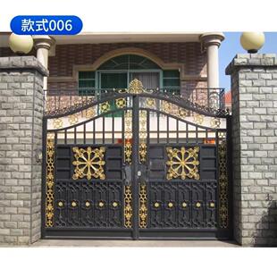铁门庭院门 乡村围墙栅栏门家用户外别墅大门大门双开门 铁艺大门