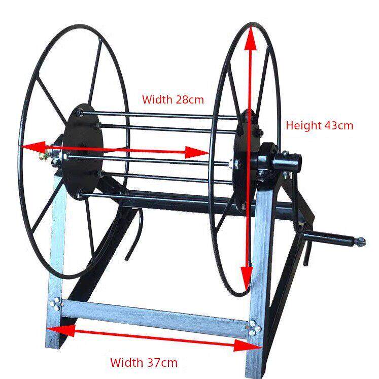 小型手摇轴承细缆卷筒光纤网络缆绳存储架卷筒电缆卷筒