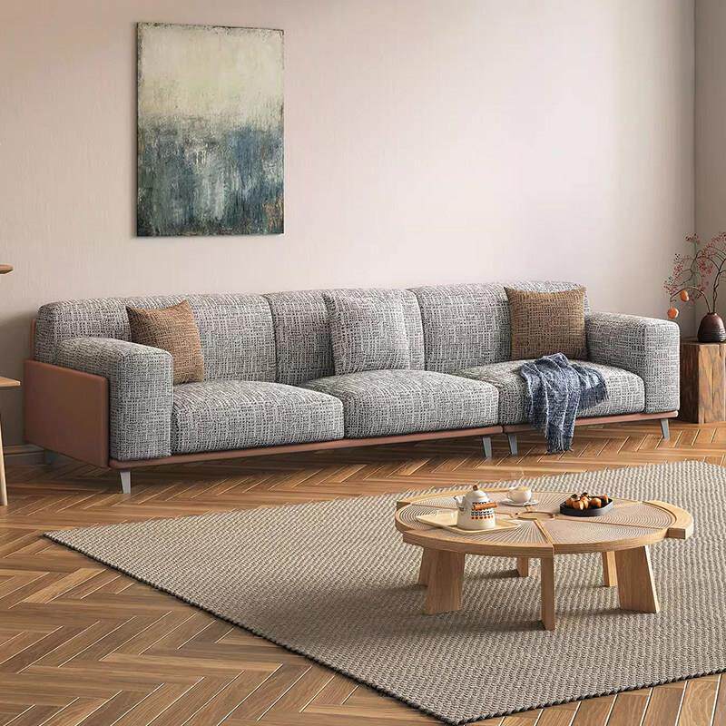 棉麻布艺沙发意式极简客厅家用小户型现代简约布沙发