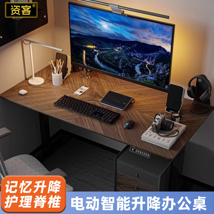 电动升降桌工位实木办公桌简约电脑桌办公家具电竞桌学习桌椅书桌,住宅家具,电动升降桌,淘宝优惠券,粉丝福利购,淘宝优惠卷