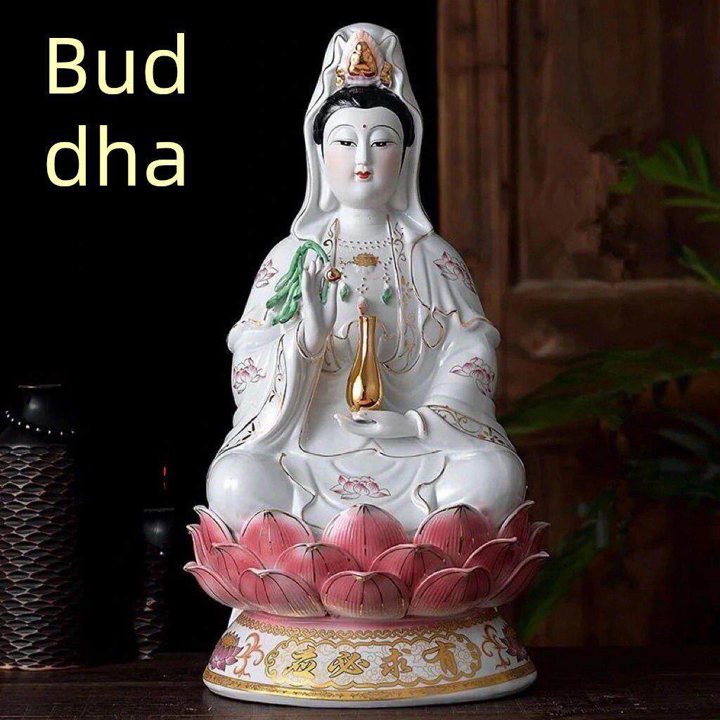 观音菩萨陶瓷南海观音娘娘佛像家用风水家居摆件保平安观世音菩萨