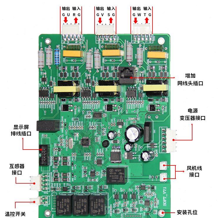软启动器/柜主控板驱动板线路板显示屏旁路式在线式通用15--630KW