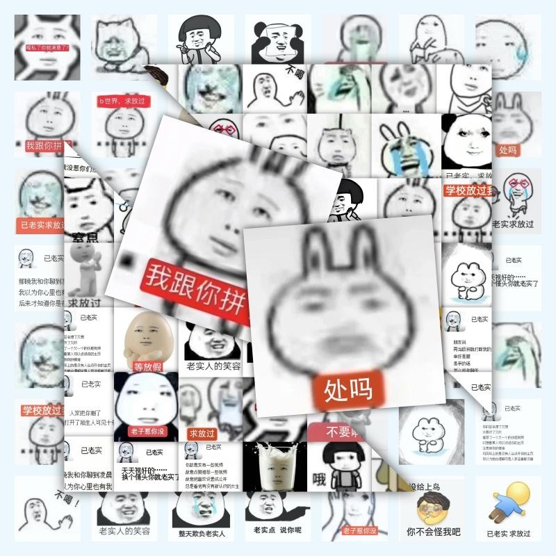 速发120张已老实放过表情搞笑贴纸爆笑手机平板diy沙雕笔记本防水