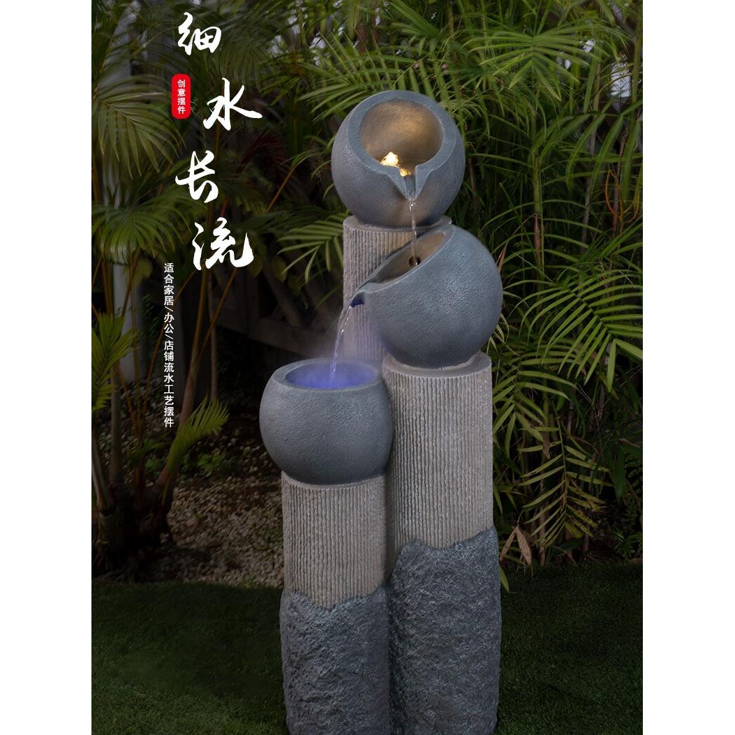 陶罐流水财富摆件落地阳台入口室外庭院花园喷泉循环水景观摆件