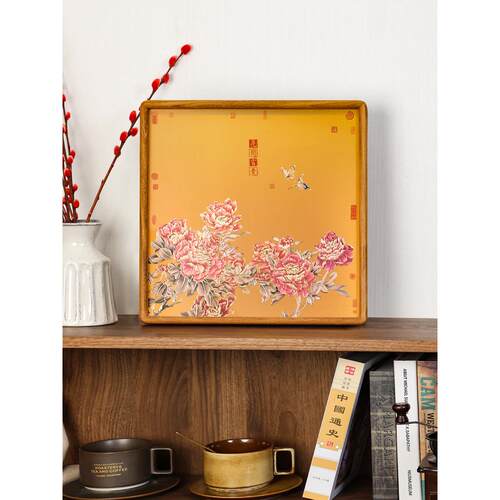 盛开的财富、新中国风装饰画、牡丹挂画、高雅的门厅、领导桌面画