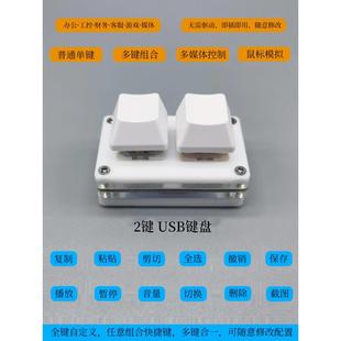 2键迷你静音防尘录音双键USB小键盘复制粘贴机械自定义快捷键音游