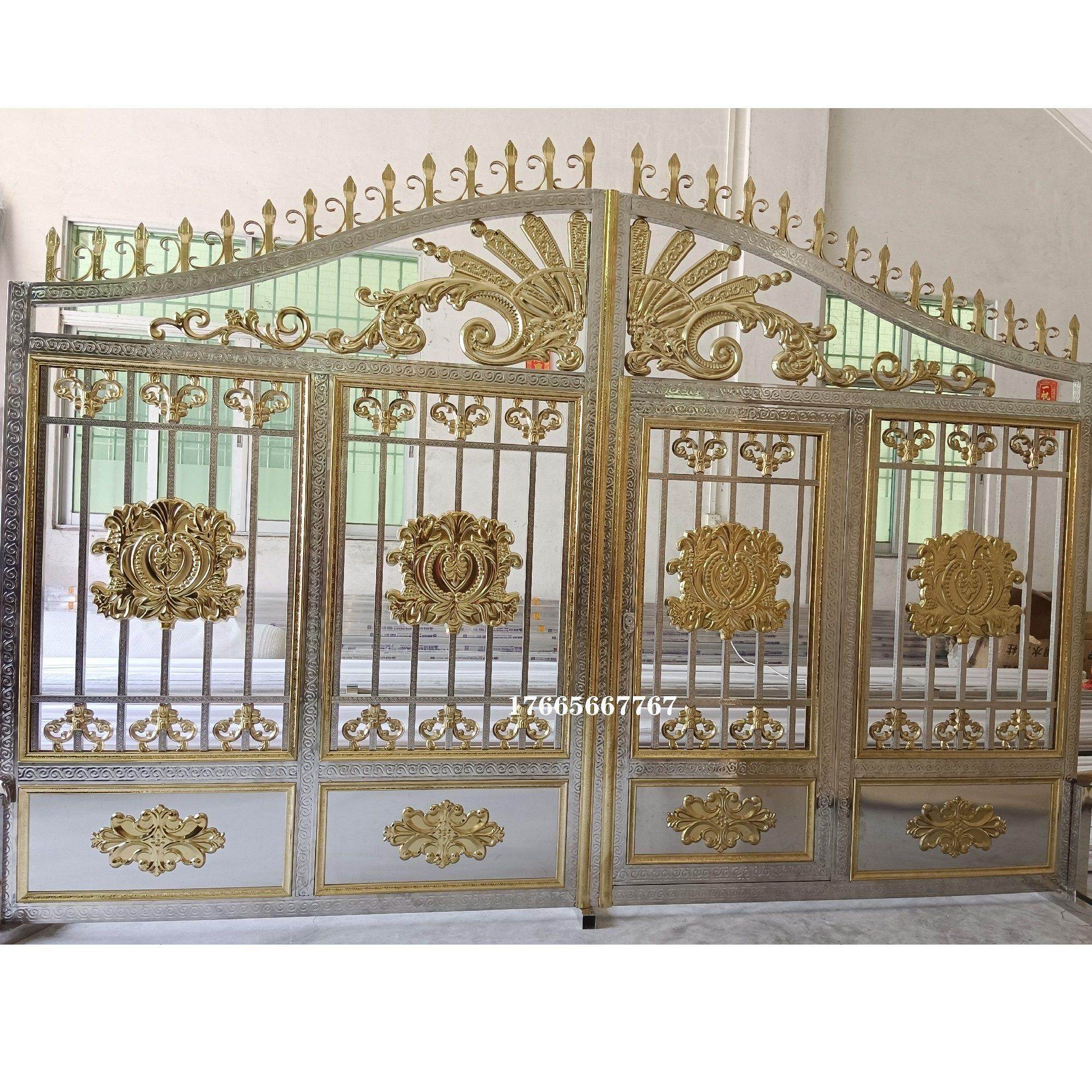 正宗304不锈钢庭院门农村自建房院子门别墅双开门新款不锈钢大门