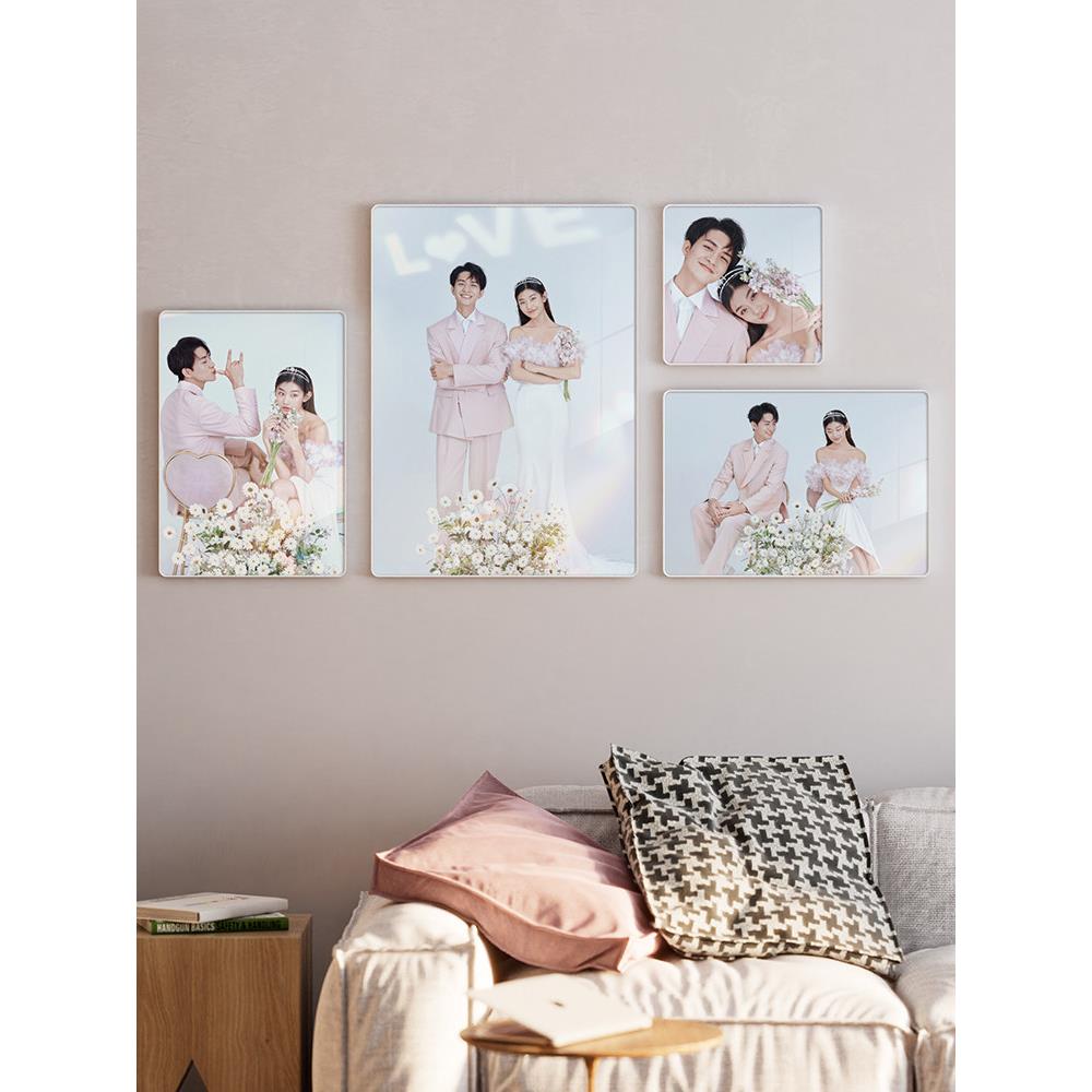 定制婚纱照全家福儿童大相框挂墙组合冲印结婚照相片挂画打印制作