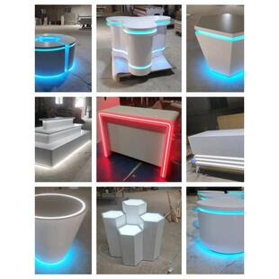 定制异形烤漆展台科技展厅展示台烤漆发光展台中岛柜陈列柜沙盘