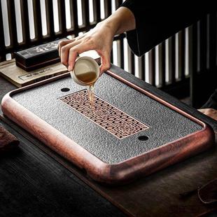 沥储排水式 茶盘家用2024新款 仿乌金石小型干泡茶托盘轻奢密胺茶台