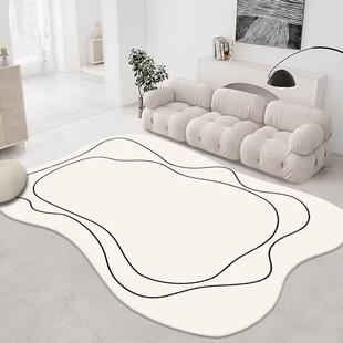 椭圆形可擦洗pvc地垫客厅茶几卧室不规则皮革地毯异形免洗pu防水
