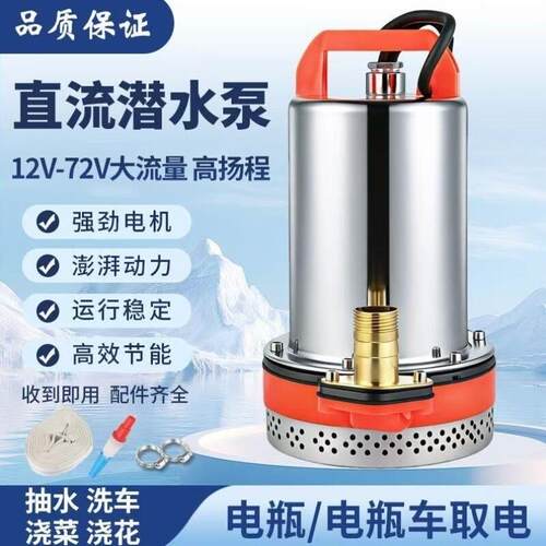 泵潜水泵抽水机家用电瓶车直流大功率48V60V抽水泵24v农用12V小型