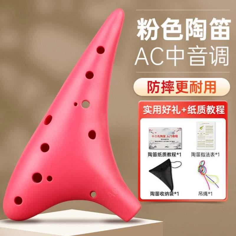 小学生乐器孔演奏调入门陶笛十二儿童初学者12专业中音孔C陶笛AC
