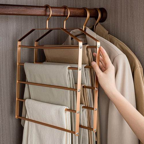 铝合金多层裤架衣柜省空间裤挂多功能无痕衣裤架家用挂衣收纳神器