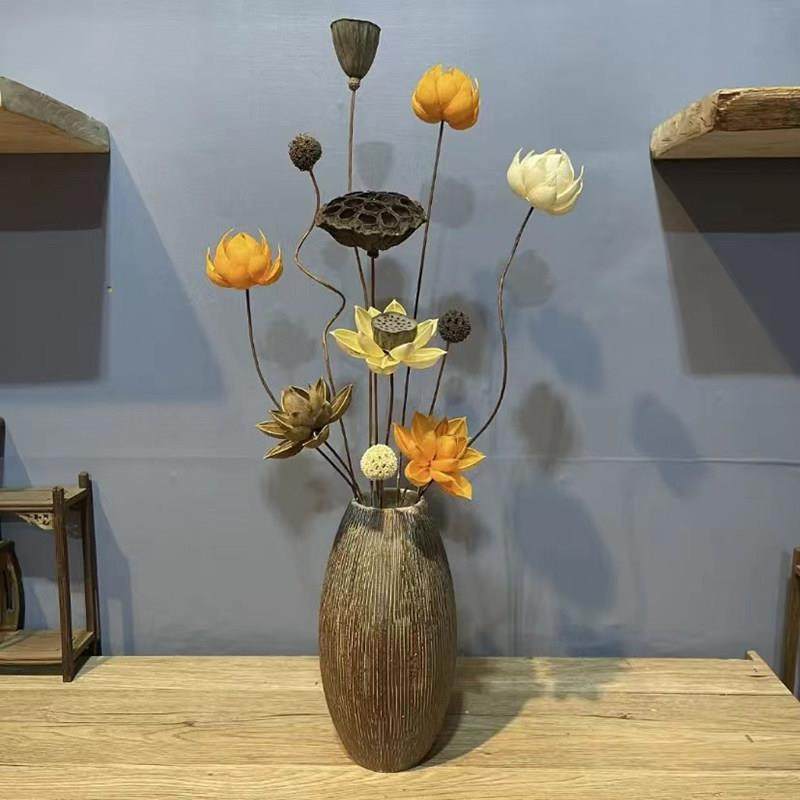 覆古进口干 干花花束莲蓬紫荆真花永生花玄关斗柜客厅装饰摆件高,家居饰品,干花/花瓣/干花包/干树枝,淘宝优惠券,粉丝福利购,淘宝优惠卷