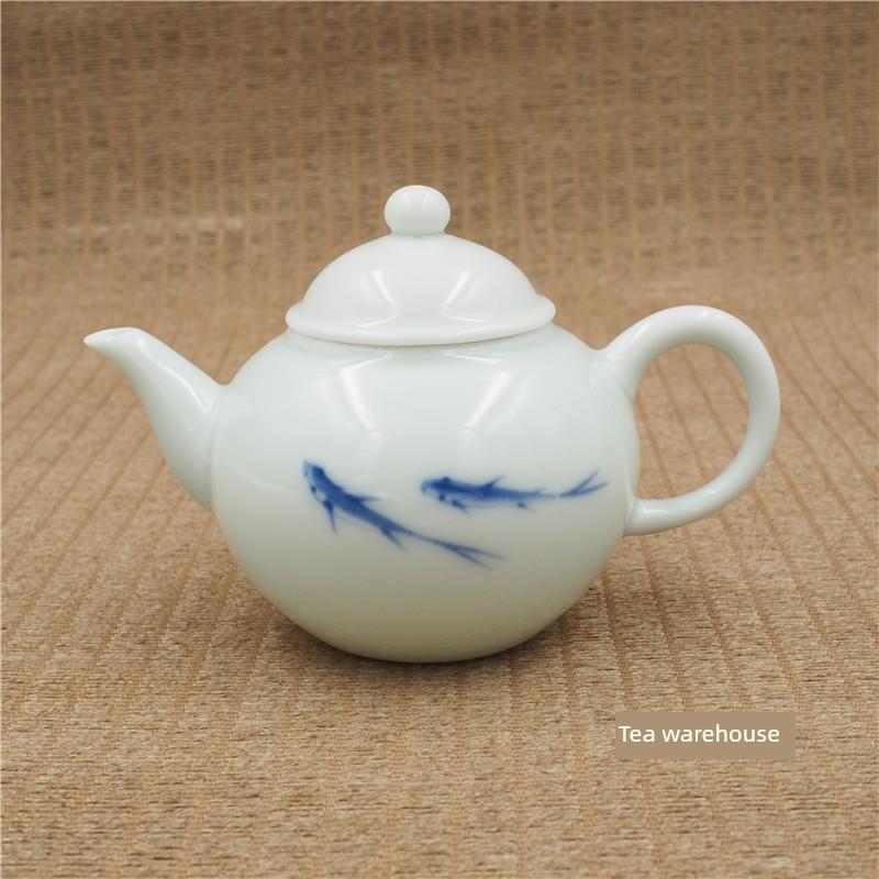 台湾枫清堂茶具台湾青花鱼手绘茶具景德镇茶具茶壶杯