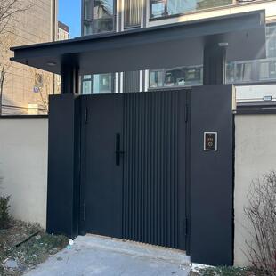 铝合金户外别墅庭院大门铝艺电动门铁艺百叶院子围墙门农村门楼