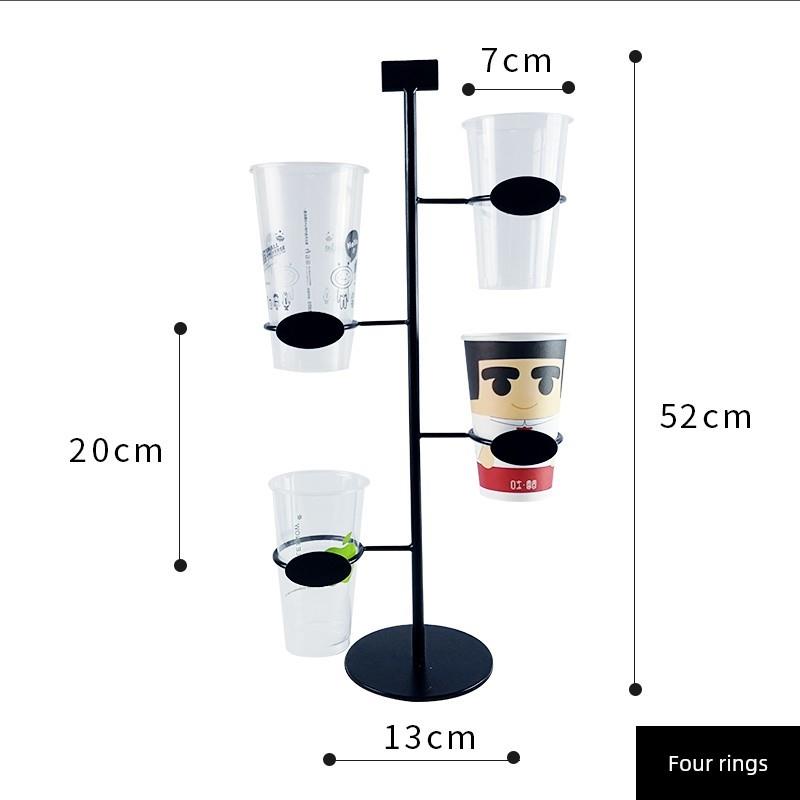 杯型展示架咖啡厅纸杯收纳架铁艺置杯架奶茶店塑料杯架饮品陈列架
