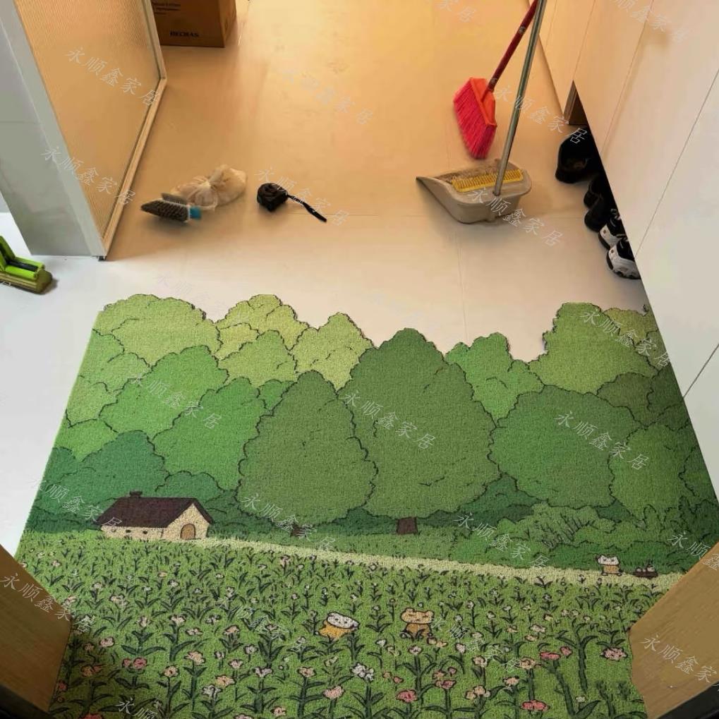 异形入户门地垫丝圈家用门口脚垫门外进门防滑耐脏门垫可裁剪定制