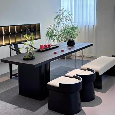 新中式北美黑胡桃木茶桌椅组合高级感现代简约客厅家用实木泡茶台