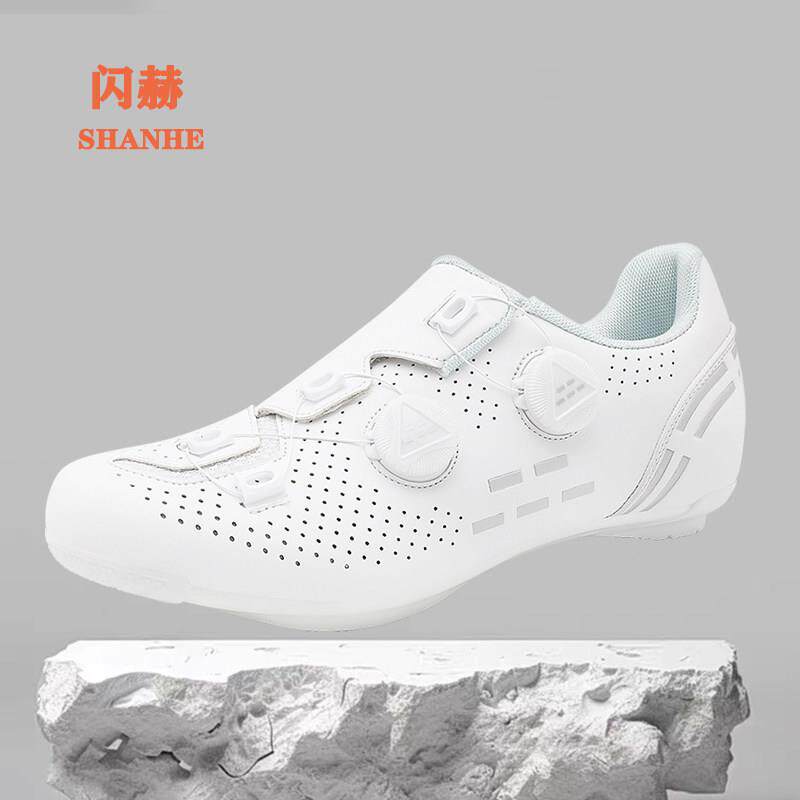 SHANHE闪赫 纯色公路车卡鞋锁踏套装自行车骑行鞋尼龙硬底男女款