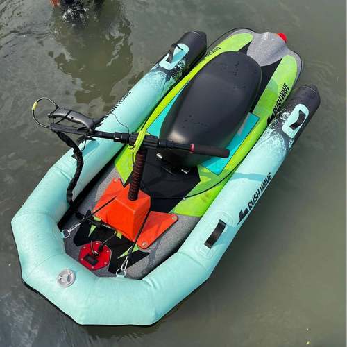 RUSHWAVE看灰机电动冲浪板快艇 水上运动高速两用动力滑板充气板