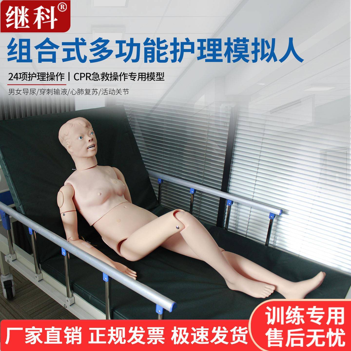 组合式基础护理模拟人男女导尿输液穿刺模型CPR急救训练假人