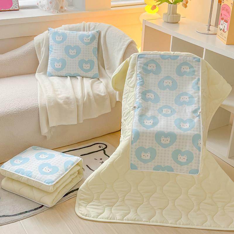 2024新款小清新抱枕被子二合一办公室午睡毯子车载车用可折叠靠枕,居家布艺,抱枕被,淘宝优惠券,粉丝福利购,淘宝优惠卷